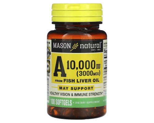 Mason Natural, Vitamin A, 10,000 IU, 100 Softgels Mason Natural, Vitamin A, 10,000 IU, 100 Softgels