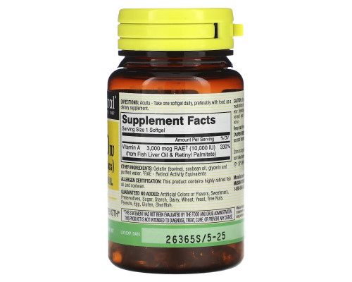Mason Natural, Vitamin A, 10,000 IU, 100 Softgels Mason Natural, Vitamin A, 10,000 IU, 100 Softgels