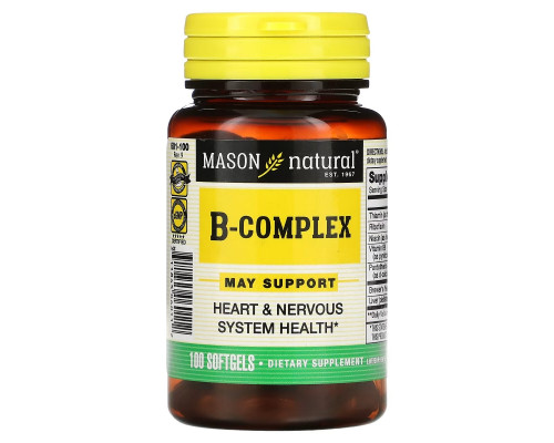 Mason Natural, B Liquid Complex, 100 мягких капсул Mason Natural, B Liquid Complex, 100 мягких капсул