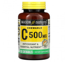 Витамин C Mason Natural, Витамин C, апельсин и ваниль, 500 мг, 100 жевательных таблеток