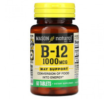 Витамины группы B Mason Natural, Витамин B12, 1000 мкг, 60 таблеток