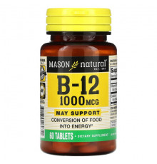 Витамины группы B Mason Natural, Витамин B12, 1000 мкг, 60 таблеток