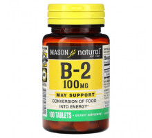 Витамины группы B Mason Natural, Витамин B2, 100 мг, 100 таблеток