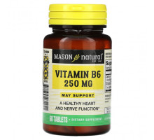Витамины группы B Mason Natural, Витамин B6, 250 мг, 60 таблеток