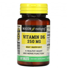 Витамины группы B Mason Natural, Витамин B6, 250 мг, 60 таблеток
