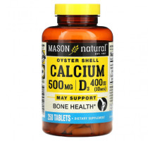 Кальций Mason Natural, Oyster Shell Calcium Plus D3`` 250 таблеток