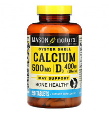 Кальций Mason Natural, Oyster Shell Calcium Plus D3`` 250 таблеток