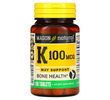 Mason Natural Vitamin K 100 mcg 100 Tablets