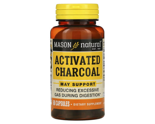 Mason Natural Активированный Растительный Уголь 60 Капсул Mason Natural Активированный Растительный Уголь 60 Капсул