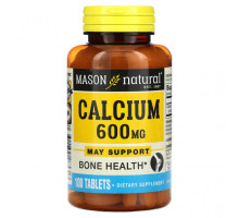 Кальций Mason Natural, Кальций, 600 мг, 100 таблеток
