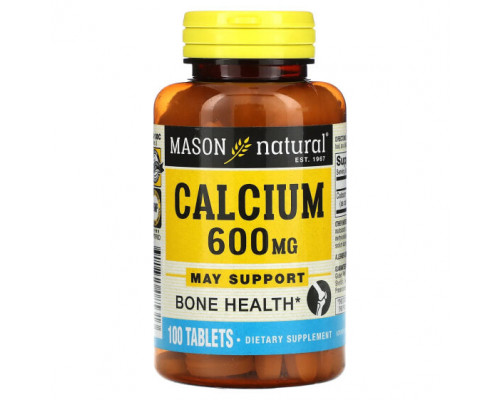 Кальций Mason Natural, Кальций, 600 мг, 100 таблеток Кальций Mason Natural, Кальций, 600 мг, 100 таблеток