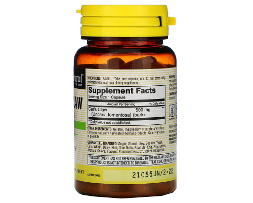 Mason Natural, Кошачий коготь, 500 мг, 60 капсул Mason Natural, Кошачий коготь, 500 мг, 60 капсул
