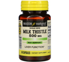 Mason Natural, Экстракт молочного чертополоха (цельных растений), 500 мг, 60 капсул