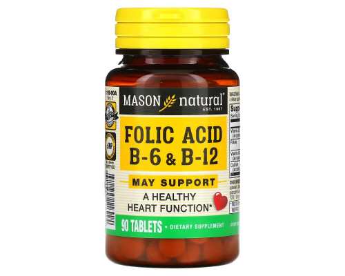 Mason Natural Folic Acid B-6 & B-12 90 Tablets Mason Natural Folic Acid B-6 & B-12 90 Tablets