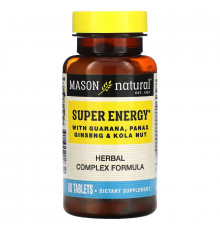 Mason Natural, Super Energy with Guarana, Panax Ginseng & Kola Nut, 60 Tablets