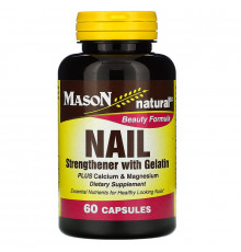 Mason Natural, Добавки для здоровых ногтей, с желатином, 60 капсул
