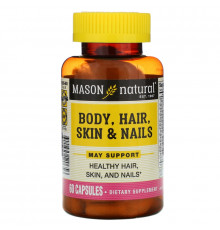Mason Natural, Body, Hair, Skin & Nails, 60 Capsules