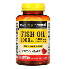 Mason Natural, омега-3 Рыбий жир, 1000 мг, 120 мягких таблеток