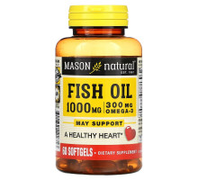 Mason Natural, Рыбий жир с Омега-3, 1000 мг, 60 мягких таблеток