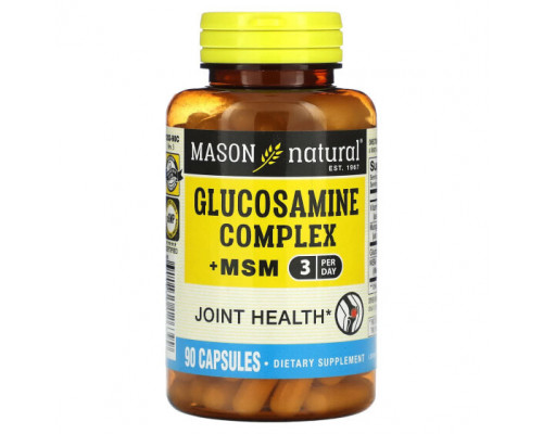 Для мышц и суставов Mason Natural, Комплекс глюкозаминов + МСМ`` 90 капсул Для мышц и суставов Mason Natural, Комплекс глюкозаминов + МСМ`` 90 капсул