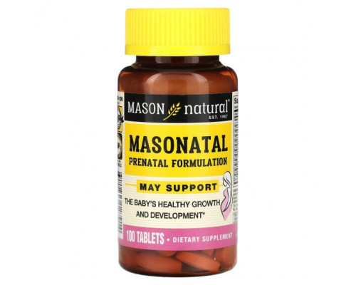 Женское здоровье Mason Natural, Masonatal Prenatal Formulation, добавка для беременных, 100 таблеток Женское здоровье Mason Natural, Masonatal Prenatal Formulation, добавка для беременных, 100 таблеток
