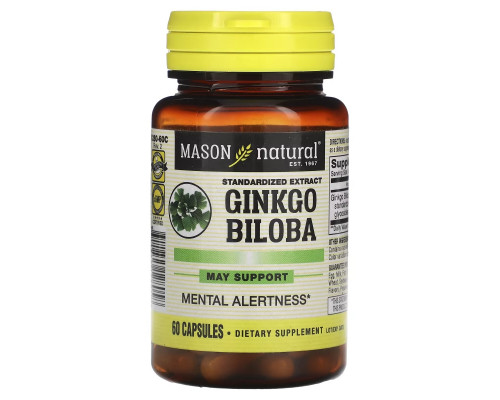 Mason Natural, Гинкго билоба, 80 капсул Mason Natural, Гинкго билоба, 80 капсул