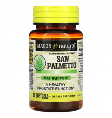 Мужское здоровье Mason Natural, Saw Palmetto, стандартизированный экстракт, 60 мягких таблеток