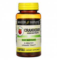 Mason Natural, Клюква для здоровья мочевыводящих путей, 90 мягких таблеток