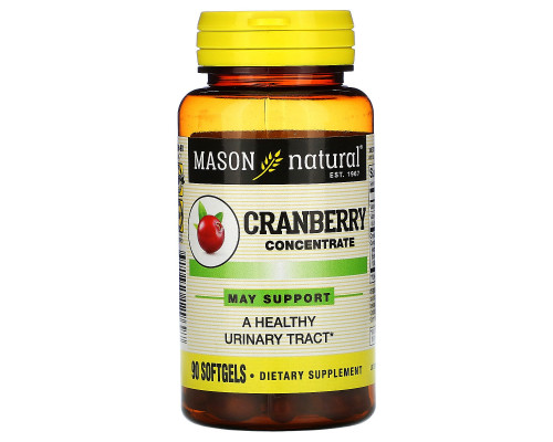 Mason Natural, Клюква для здоровья мочевыводящих путей, 90 мягких таблеток Mason Natural, Клюква для здоровья мочевыводящих путей, 90 мягких таблеток
