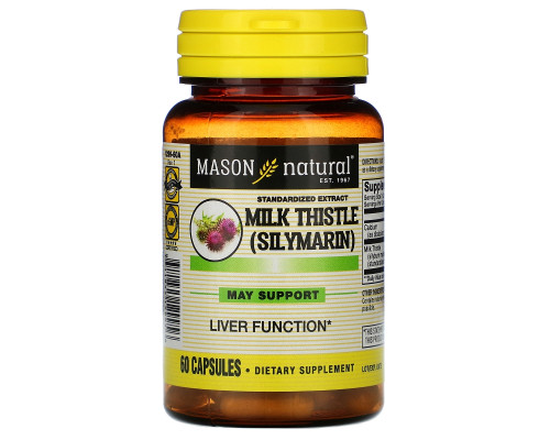Mason Natural Milk Thistle (Silymarin) Liver Cleanser 60 Capsules