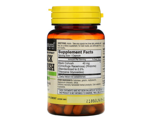 Mason Natural, Black Cohosh, Standardized Extract, 60 Capsules Mason Natural, Black Cohosh, Standardized Extract, 60 Capsules