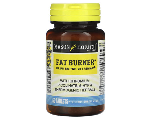Mason Natural, Fat Burner Plus Super Citrimax, 60 Tablets