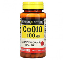 Коэнзим Q10 Mason Natural, Co Q10, 100 мг, 60 мягких таблеток