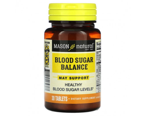 Для сердца и сосудов Mason Natural, Blood Sugar Balance, 30 таблеток