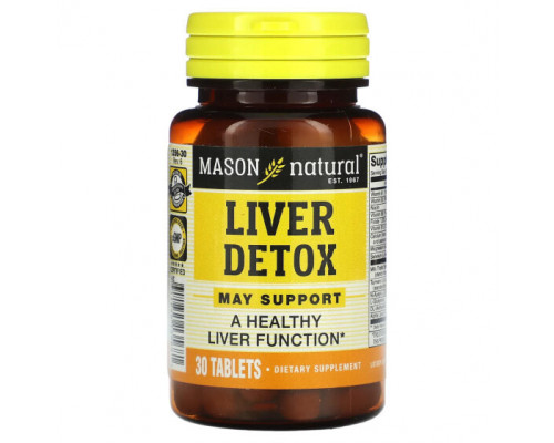 Для здоровья печени Mason Natural, Liver Detox, 30 таблеток Для здоровья печени Mason Natural, Liver Detox, 30 таблеток