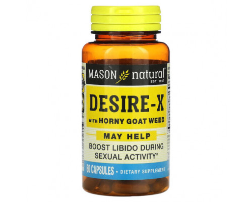 Мужское здоровье Mason Natural, Desire-X с горянкой, 60 капсул Мужское здоровье Mason Natural, Desire-X с горянкой, 60 капсул
