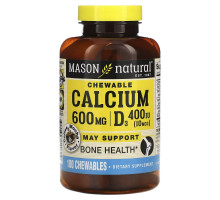 Mason Natural Супер кальций 600 + D3 жевательные таблетки со вкусом кофе мокко 100 жевательных таблеток