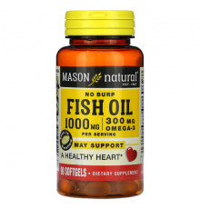 Рыбий жир и Омега 3, 6, 9 Mason Natural, рыбий жир, не вызывающий отрыжки, 500 мг, 90 капсул