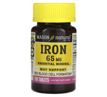 Mason Natural Iron Sugar Free 65 mg 100 Green Tablets