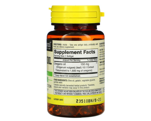 Mason Natural, Whole Herb Oregano Oil, 1,500 mg, 90 Softgels Mason Natural, Whole Herb Oregano Oil, 1,500 mg, 90 Softgels