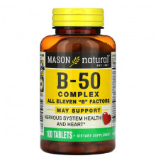 Витамины группы B Mason Natural, Комплекс B-50`` 100 таблеток