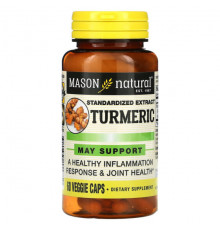 Имбирь и куркума Mason Natural, Стандартизированный экстракт куркумы, 60 растительных капсул