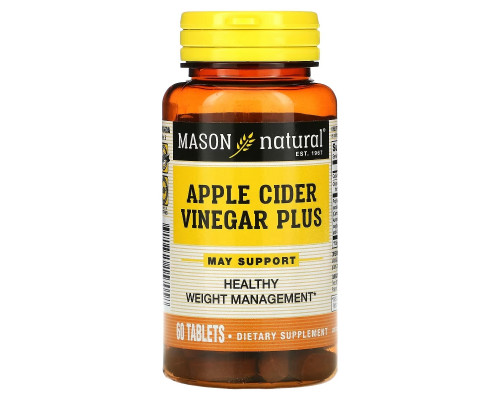 Mason Natural, Apple Cider Vinegar Plus, 60 Tablets Mason Natural, Apple Cider Vinegar Plus, 60 Tablets