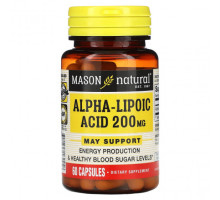 Антиоксиданты Mason Natural, альфа-липоевая кислота, 200 мг, 60 капсул