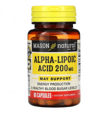 Антиоксиданты Mason Natural, альфа-липоевая кислота, 200 мг, 60 капсул