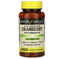 Mason Natural Высококонцентрированная клюква с пробиотиками 60 таблеток