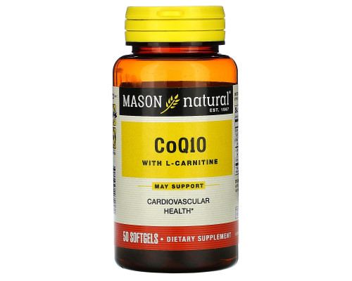 Mason Natural, CoQ10 with L-Carnitine, 50 Softgels Mason Natural, CoQ10 with L-Carnitine, 50 Softgels