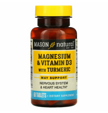 Mason Natural Магний & Витамин D3 с куркумой 60 таблеток