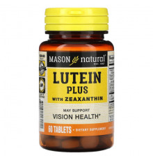 Лютеин, зеаксантин Mason Natural, Lutein Plus, с зеаксантином, 60 таблеток