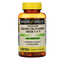 Mason Natural Coconut Oil / Flax Seed Omega 3-6-9 60 Softgels